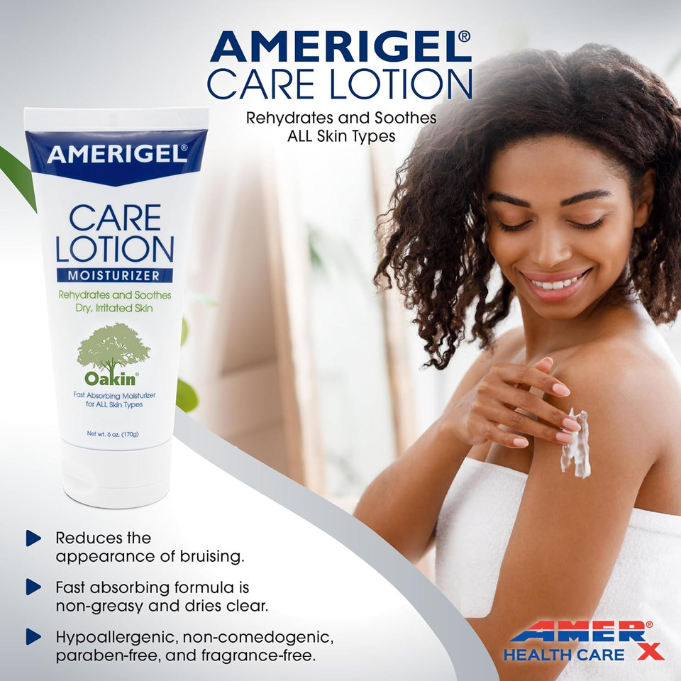 Amerigel Care Lotion  Hypoallergenic Moisturizer - Diabetic Skin Care - Rehydrates And Soothes Dry, Irritated Skin - 6 Oz