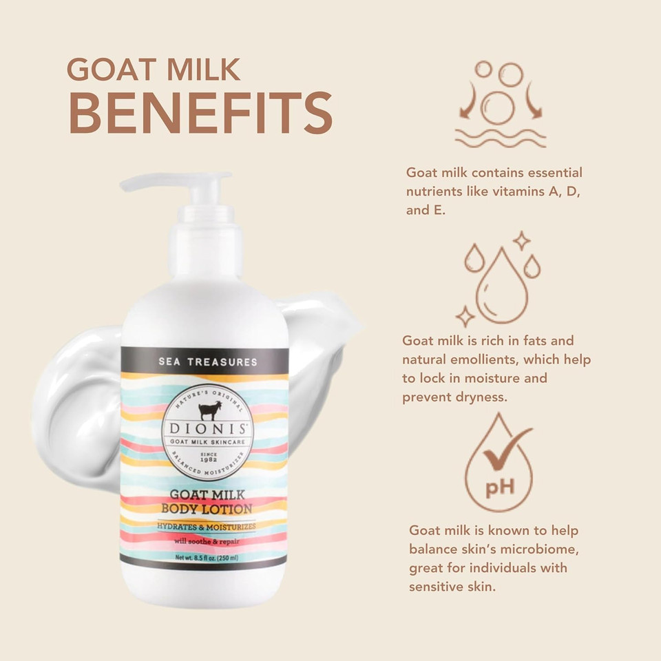 Dionis - Goat Milk Skincare Scented Lotion (8.5 Oz) - Moisturize Dry Skin, Great For All Skin Types, Made In The Usa - Cruelty-Free And Paraben-Free (Unscented)