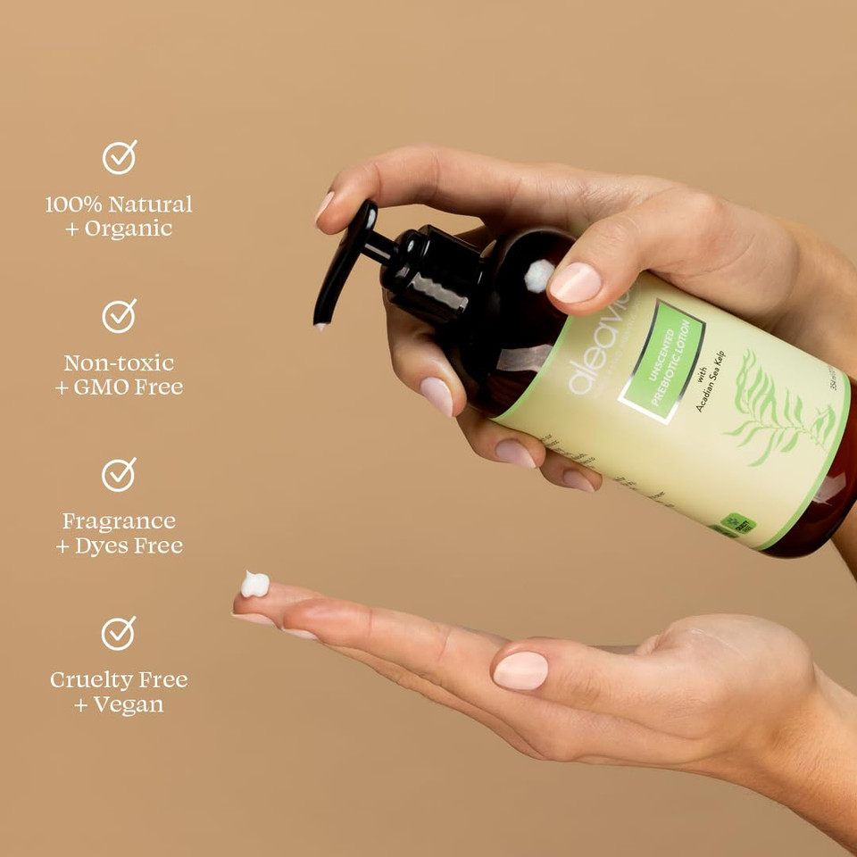 Aleavia Orchid Prebiotic Body Lotion  Lightly Scented, All-Natural Moisturizing Body Lotion With Organic Essential Oils For Soft, Smooth Skin  12 Oz