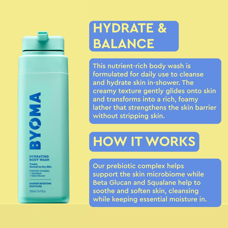 Byoma Hydrating Body Lotion  Deeply Hydrates & Nourishes With Tri-Ceramide Complex, Shea Butter & Beta Glucan Skin Barrier, 13.52 Fl. Oz