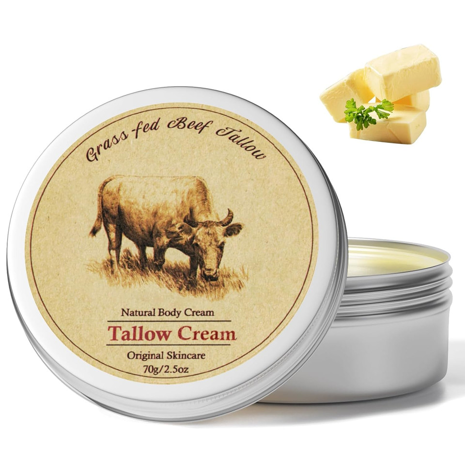 Beef Tallow For Skin, Tallow And Honey Balm,Tallow Face Moisturizer, Natural Grass-Fed Beef Tallow Balm With Raw Honey Moisturizing Cream For Body Lotion Skin Care