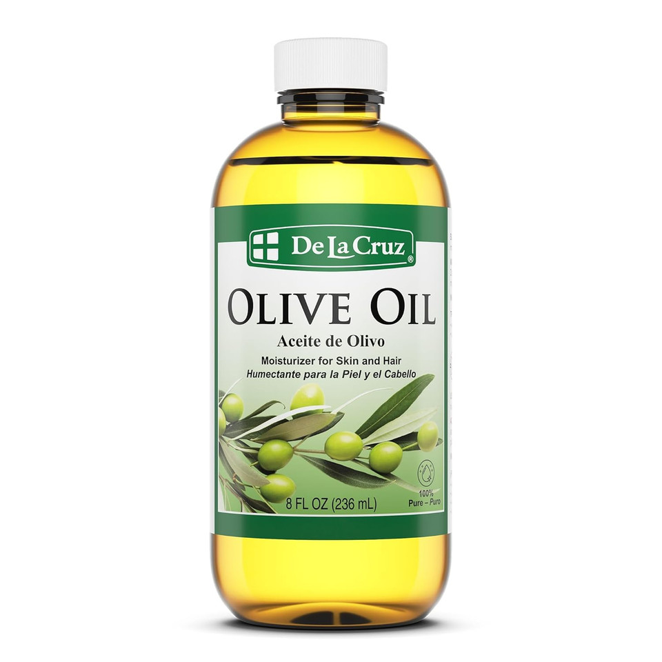 De La Cruz Pure Olive Oil - Natural Expeller Pressed Olive Oil For Hair And Skin - Lightweight Body Oil For Dry Skin 2 Fl Oz (2 Bottles)