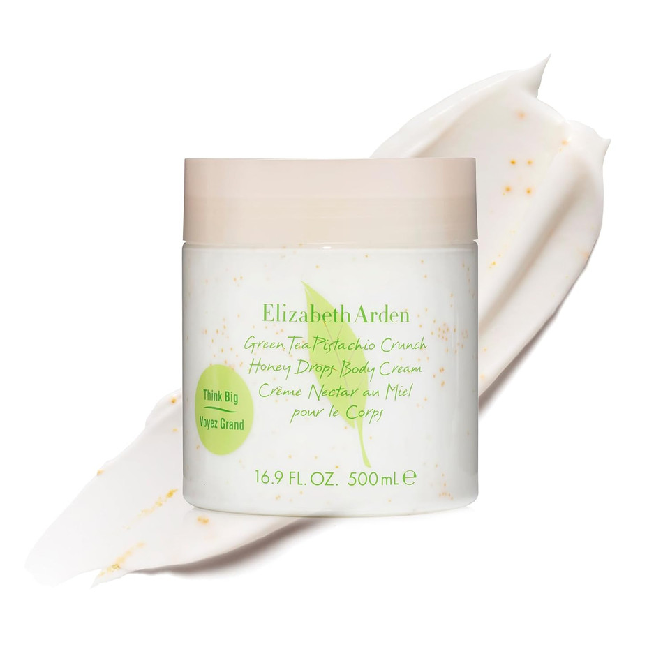 Elizabeth Arden Green Tea Pistachio Crunch Honey Drops Body Cream, Moisturizer For Dry Skin, Use Day Or Night, Softens And Moisturizes, 16.9 Oz