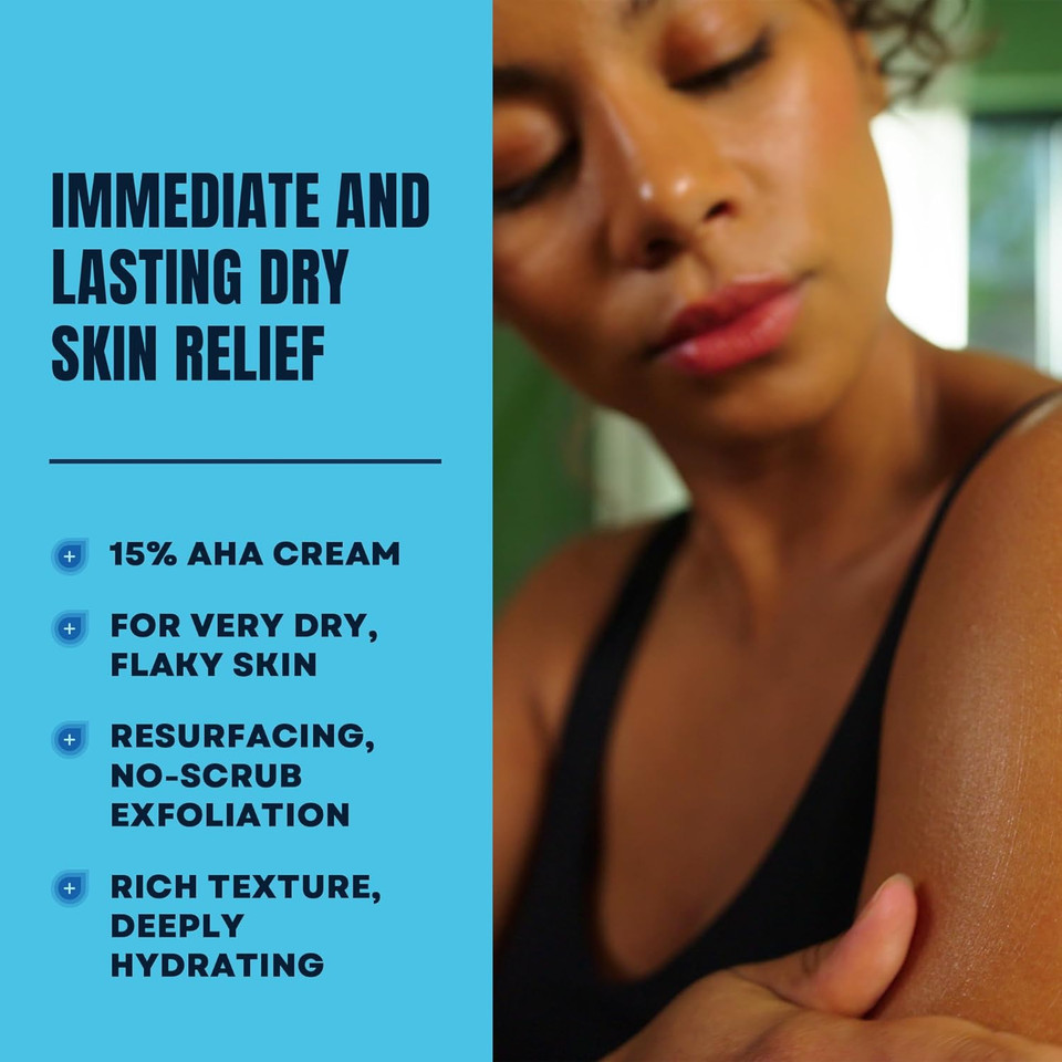 Amlactin Intensive Healing Body Cream, 12 Oz Tub, 2-In-1 Exfoliator And Moisturizer For Dry Skin With 15% Lactic Acid And Ceramides For 24-Hour Moisturization