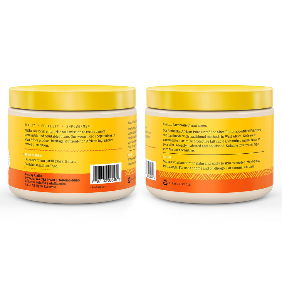 Alaffia Pure Unrefined Shea Butter With Passion Fruit, Pure Shea Butter Lotion, Moisture For Skin And Hair, Shea Body Butter Moisturizer, Face Moisturizer For Dry Skin, All Skin Types, 11 Oz