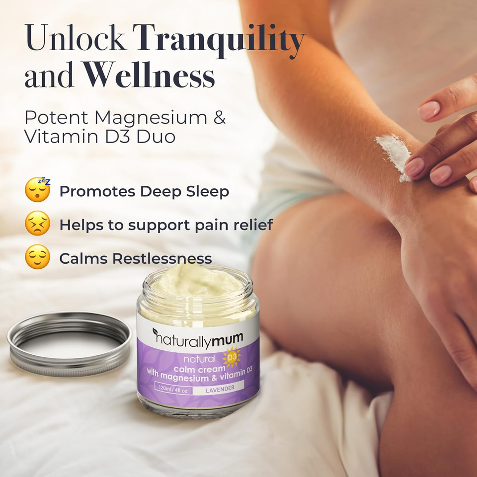 Magnesium Cream With Vitamin D3 [4 Fl Oz] - Magnesium And Vit D Lotion - Turmeric & Arnica Calm Cream - Magnesium And Vit D3 - Lavender