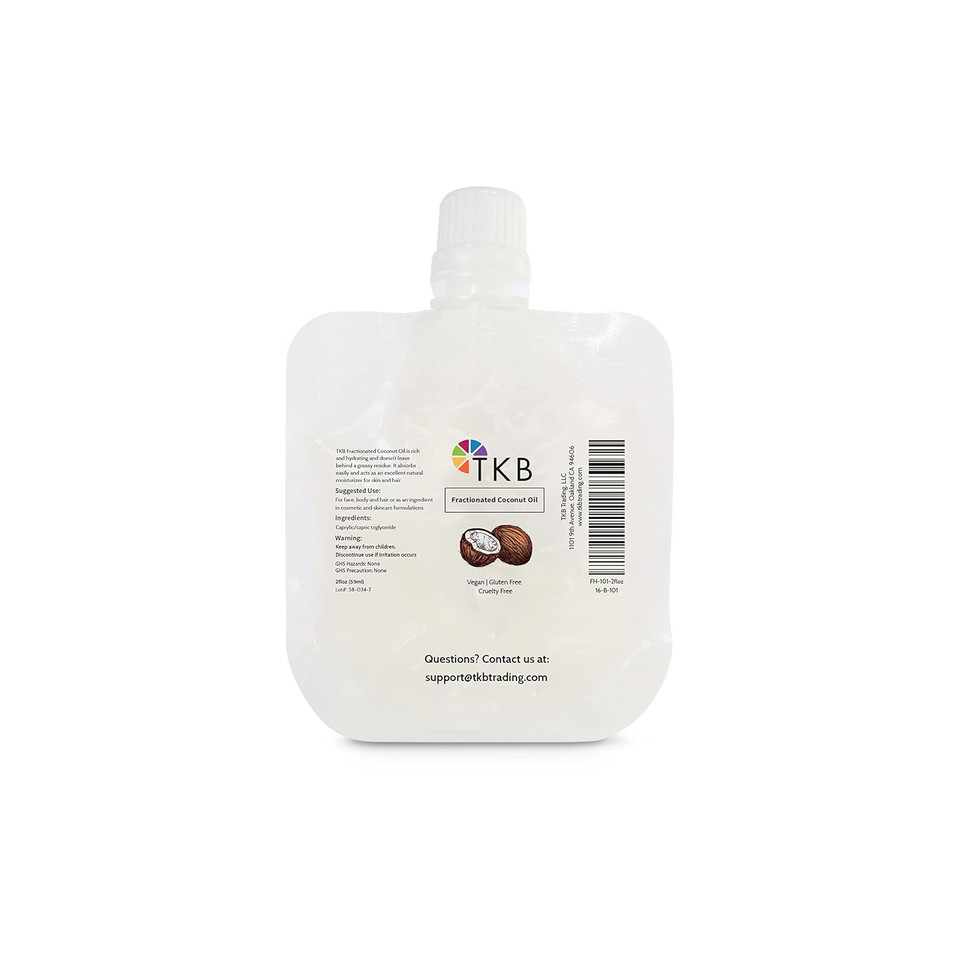 Tkb Fractionated Coconut Oil| Pure Coconut Oil For Skin, Hair, Body| Lip Gloss Making, Lip Moisturizer (2Floz (59Ml))
