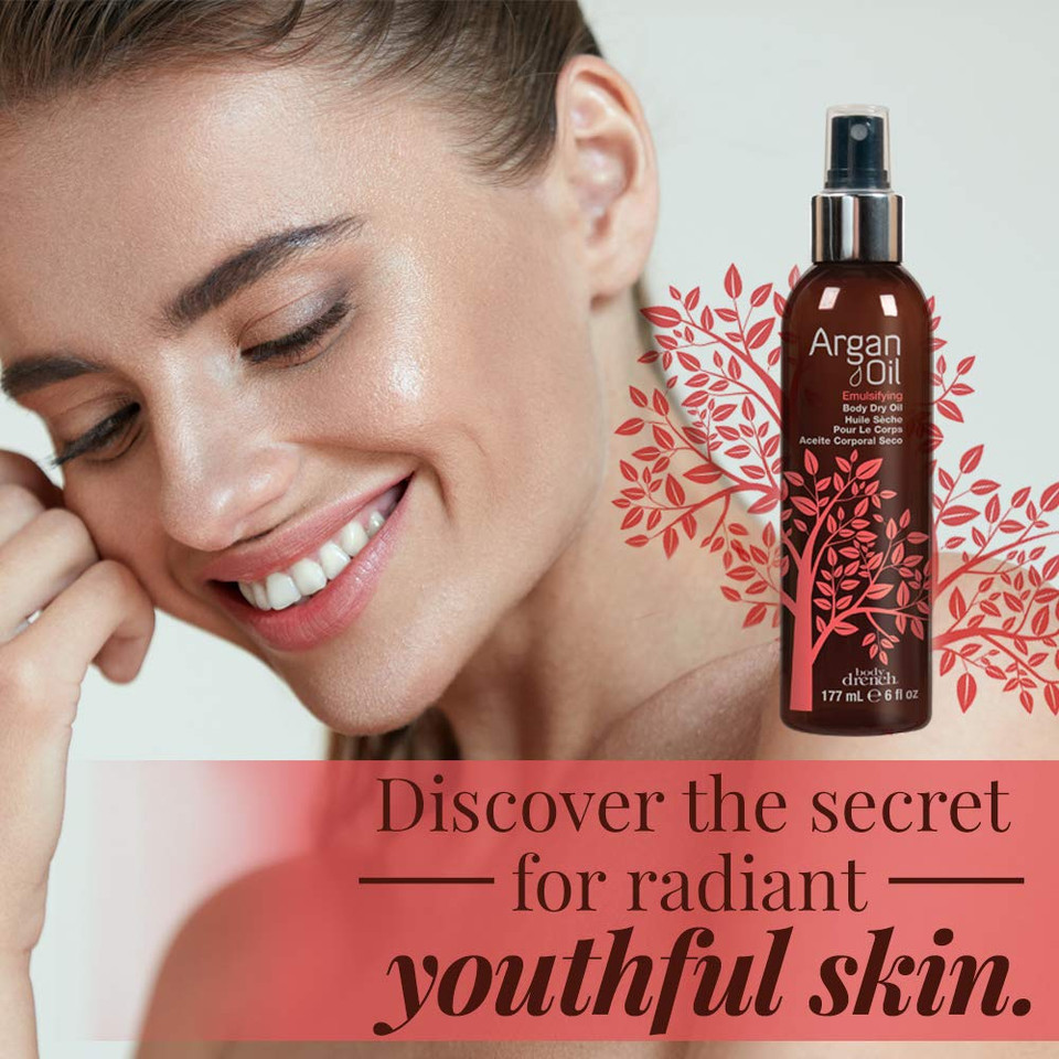 Body Drench Emulsifying Dry Body Oil Mist  Body Oil For Dry Skin & Aging Skin, Restores Moisture & Improves Elasticity, Lightweight Spray Formula, 6 Oz