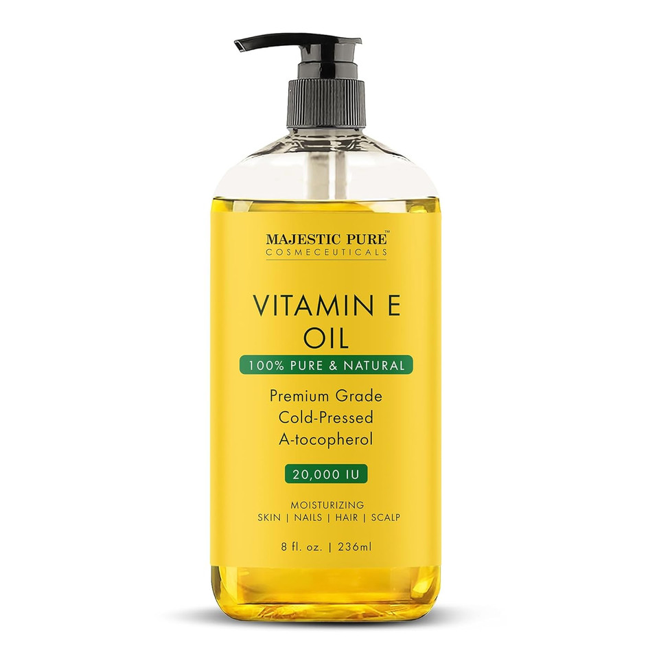 Majestic Pure Vitamin E Oil - 100% Pure & Natural, 20,000 Iu | Premium Grade, Cold-Pressed And Tocopherol To Repair Dry, Damaged Skin| Moisturizing Skin, Hair And Scalp 8 Fl Oz Majestic Pure Vitamin E Oil - 100% Pure & Natural, 20,000 Iu | Premium Grade, Cold-Pressed And Tocopherol To Repair Dry, Damaged Skin| Moisturizing Skin, Hair And Scalp 8 Fl Oz