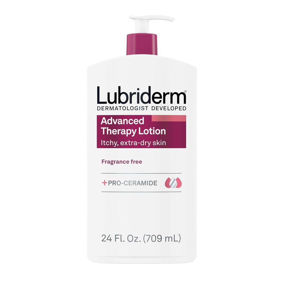 Lubriderm Advanced Therapy Fragrance Free Moisturizing Hand & Body Lotion + Pro-Ceramide, Intense Hydration For Itchy, Extra Dry, & Sensitive Skin, Non-Greasy, Hypoallergenic, 24 Fl. Oz Lubriderm Advanced Therapy Fragrance Free Moisturizing Hand & Body Lotion + Pro-Ceramide, Intense Hydration For Itchy, Extra Dry, & Sensitive Skin, Non-Greasy, Hypoallergenic, 24 Fl. Oz
