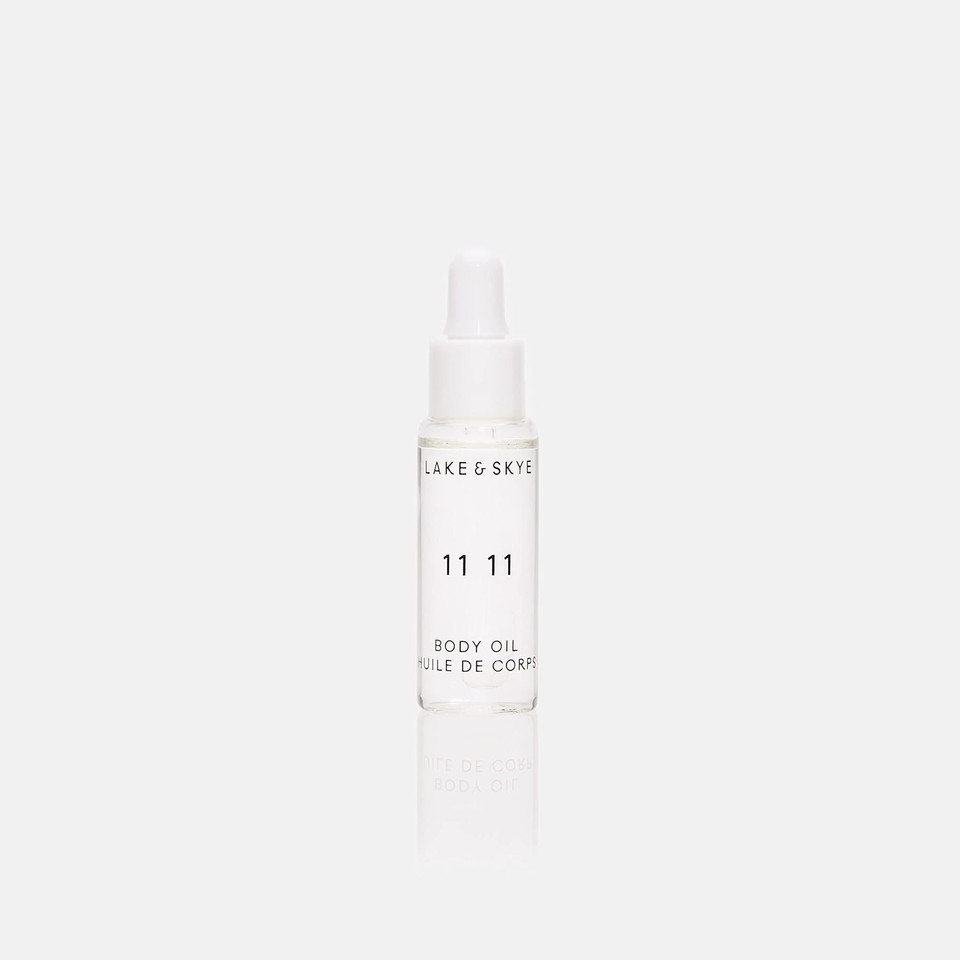 Lake & Skye 11 11 Body Oil Mini, 0.33 Fl Oz (10 Ml) - Hydrating With Vitamin E & Sweet Almond Oil - Sheer & Uplifting Scent