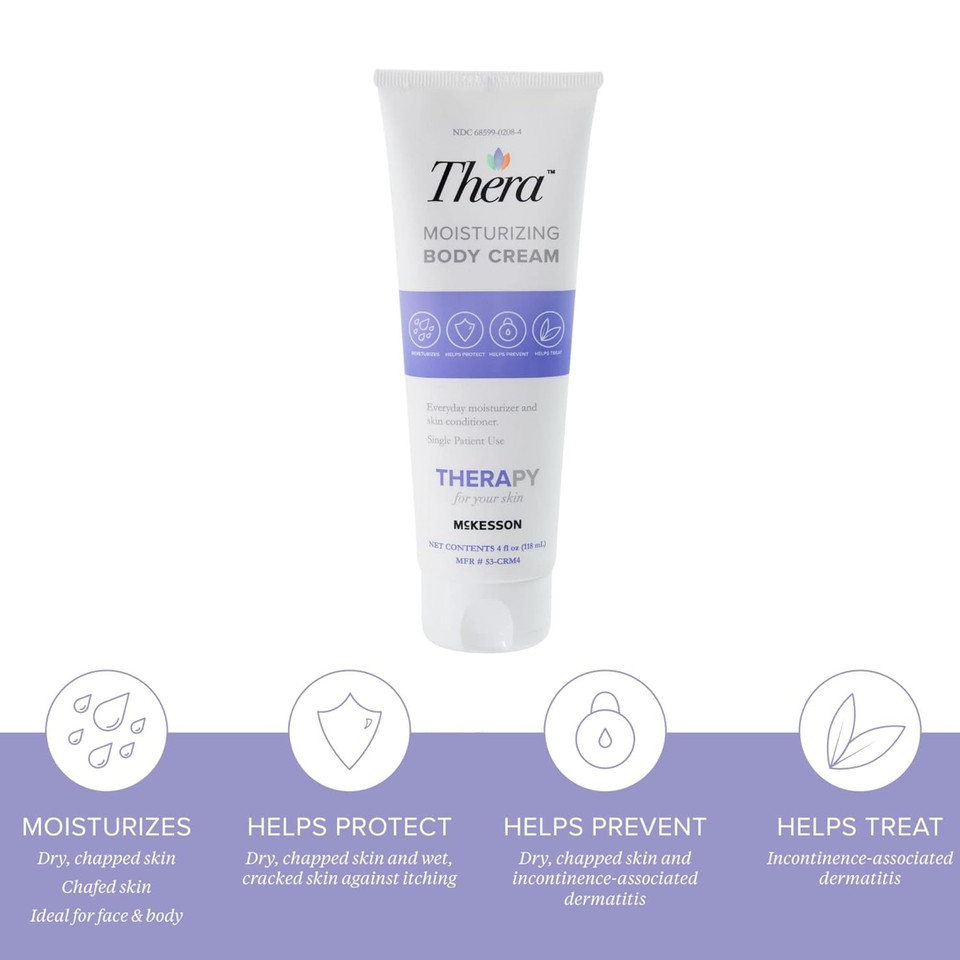 Thera Moisturizing Hand And Body Cream - Hydrating Lotion For Chapped, Fragile Skin - Lavender Scent, 4 Oz, 1 Count