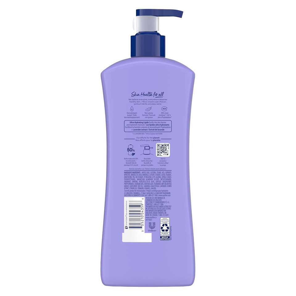 Vaseline Intensive Care Calm Healing Body Lotion 4 Count For Dry Skin Lotion Made With Ultra-Hydrating Lipids And Lavender Extract To Heal And Restore Dry Skin 20.3 Oz