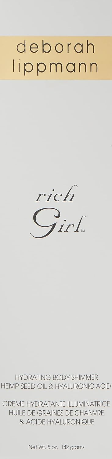 Deborah Lippmann Rich Girl Hydrating Body Shimmer |Highlighter | Body Glow | Luminizer | Illuminating Lotion With Hemp Seed Oil & Hyaluronic Acid, 5Oz
