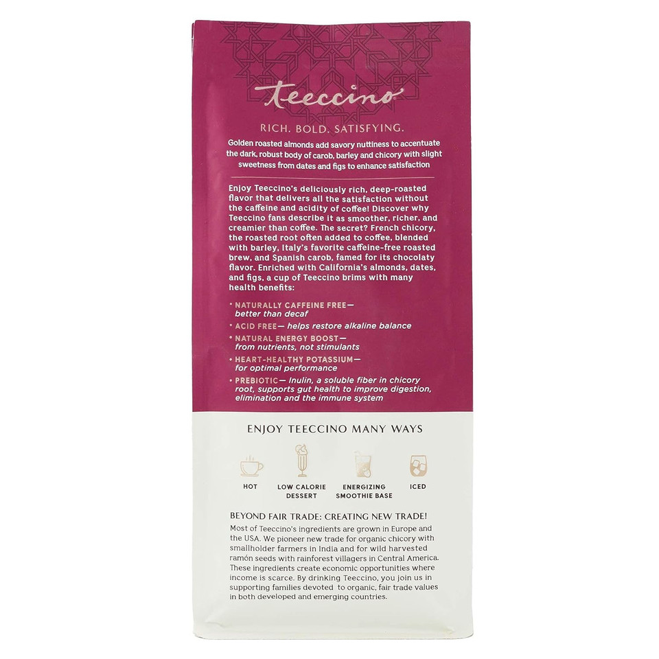 Teeccino Snickerdoodle Chicory Coffee Alternative - Favorite Dessert Beverage Thatã¢ÂS Prebiotic, Caffeine-Free & Acid Free, Medium Roast, 11 Ounce