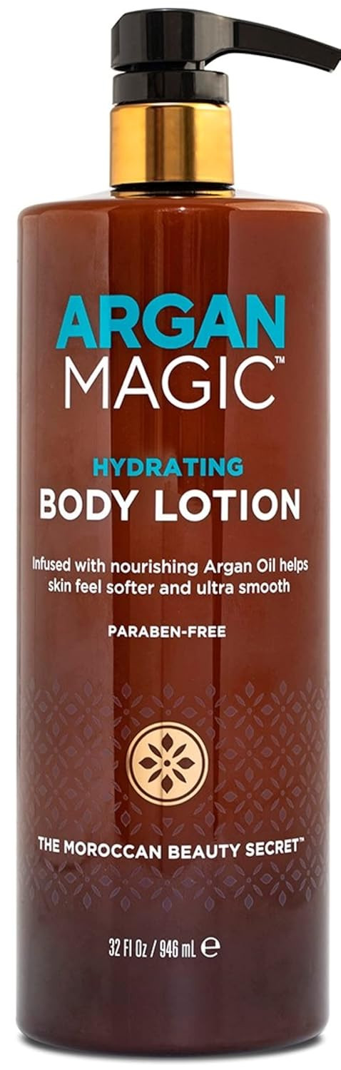 Argan Magic Ultra-Hydrating Coconut & Vanilla Body Lotion With Hyaluronic Acid For Dry Skin - Nourishes Skin, Restores Moisture, Smooths & Softens | Non-Greasy Formula | Paraben Free (32 Oz)
