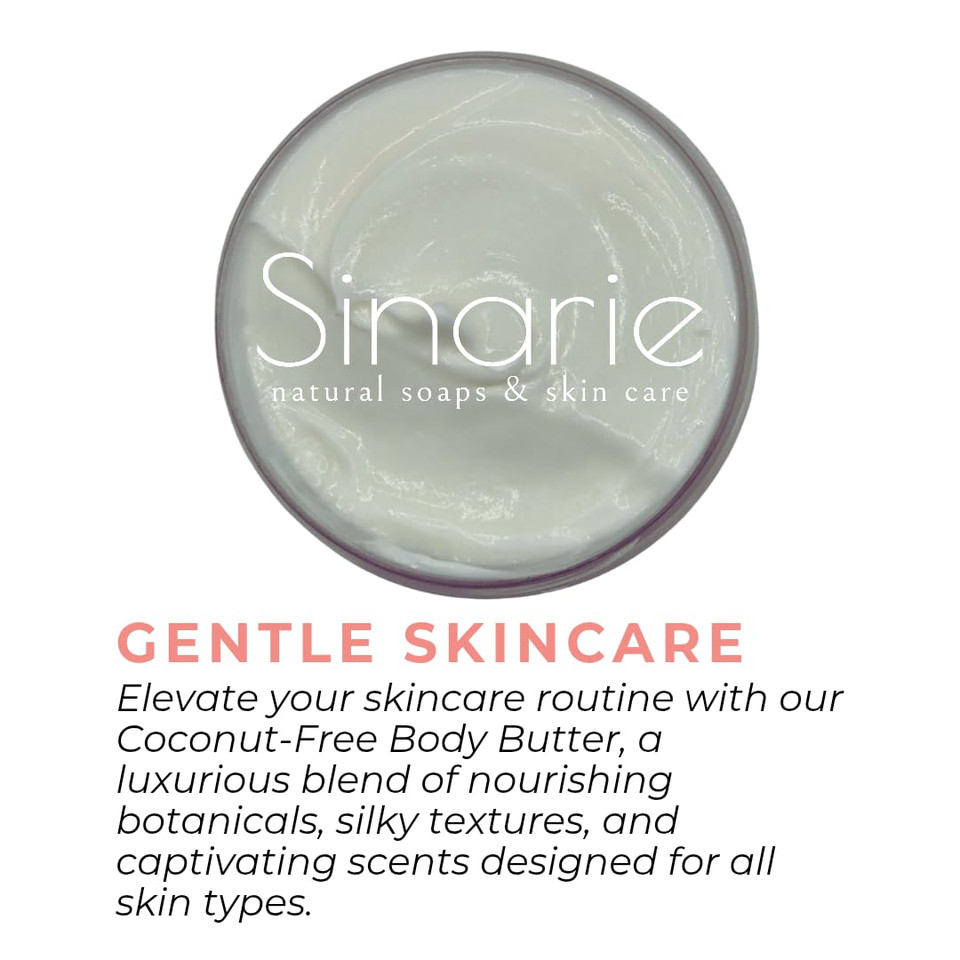 Coconut-Free Body Butter | Luxurious Hydration With Shorea Butter, Evening Primrose Oil, Argan & Moringa Oil | Non-Greasy, Natural Ingredients | For Sensitive Skin (5.3 Oz., Mango Bliss)