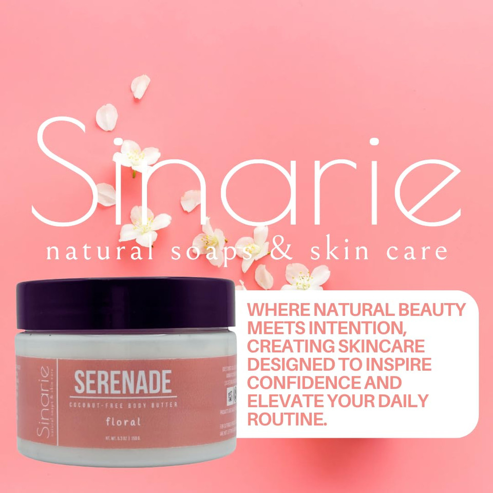 Coconut-Free Body Butter | Luxurious Hydration With Shorea Butter, Evening Primrose Oil, Argan & Moringa Oil | Non-Greasy, Natural Ingredients | For Sensitive Skin (5.3 Oz., Soft Whispers)