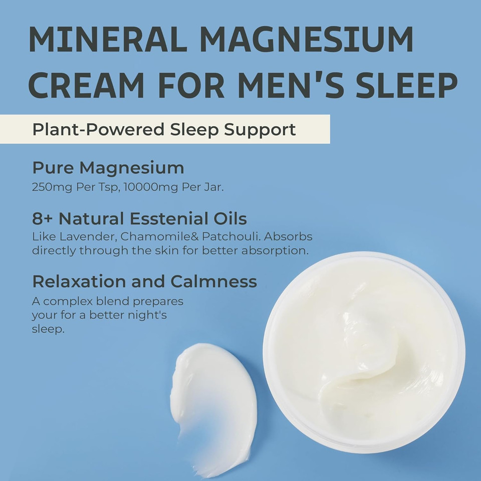 Magnesium Cream For Sleep & Leg Cramps: Soothing Magnesium Lotion With Lavender, Chamomile, Patchouli For Body - Calming & Relaxation Muscle Soreness - 4 Fl.Oz/120 Ml Magnesium Cream For Sleep & Leg Cramps: Soothing Magnesium Lotion With Lavender, Chamomile, Patchouli For Body - Calming & Relaxation Muscle Soreness - 4 Fl.Oz/120 Ml