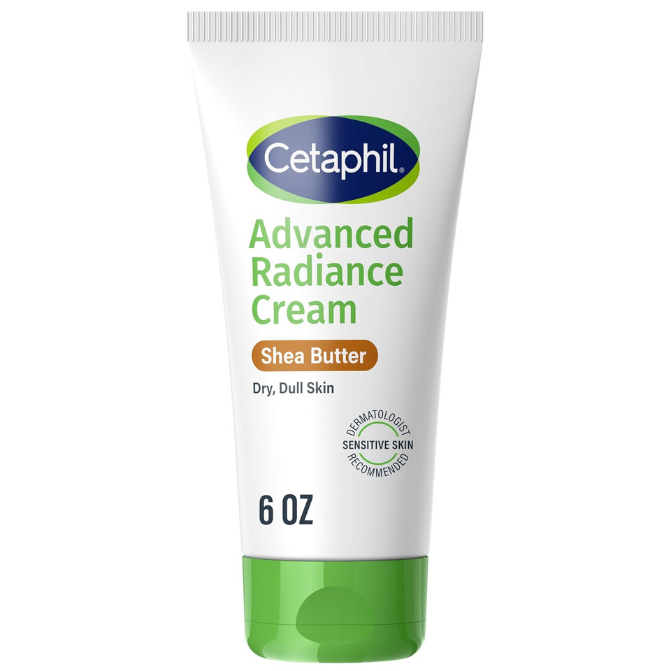 Cetaphil Advanced Radiance Cream With Shea Butter, 6 Oz, For Dry, Dull Skin, More Radiant Skin, 48 Hour Hydration, All Skin Tones & Types, Hypoallergenic, Fragrance Free
