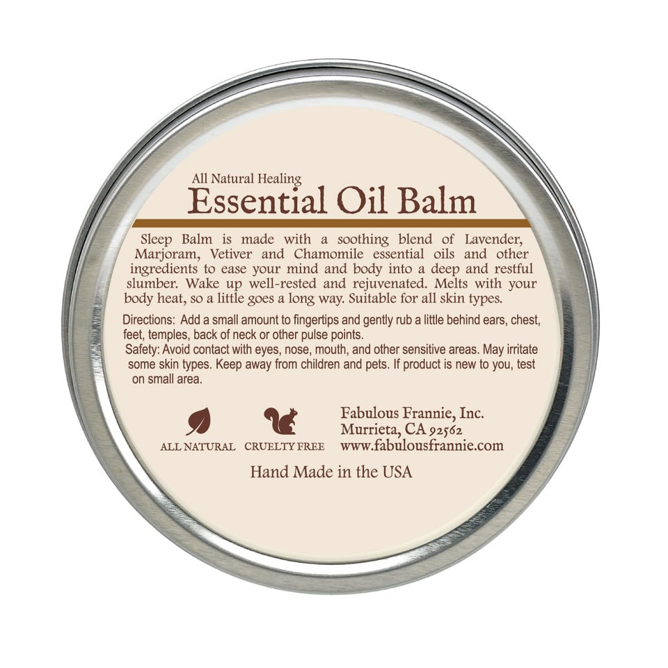 Fabulous Frannie Anxious Healing Balm Made With Pure Essential Oils And Sunflower Oil, Coconut Oil, Shea Butter, Beeswax, Soy Wax, Aloe Vera 3.5Oz Tin