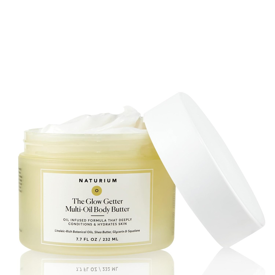 Naturium The Glow Getter Whipped Multi-Oil Body Butter, Firming Cream & Body Moisturizer With Shea Butter, 7.7 Fl Oz