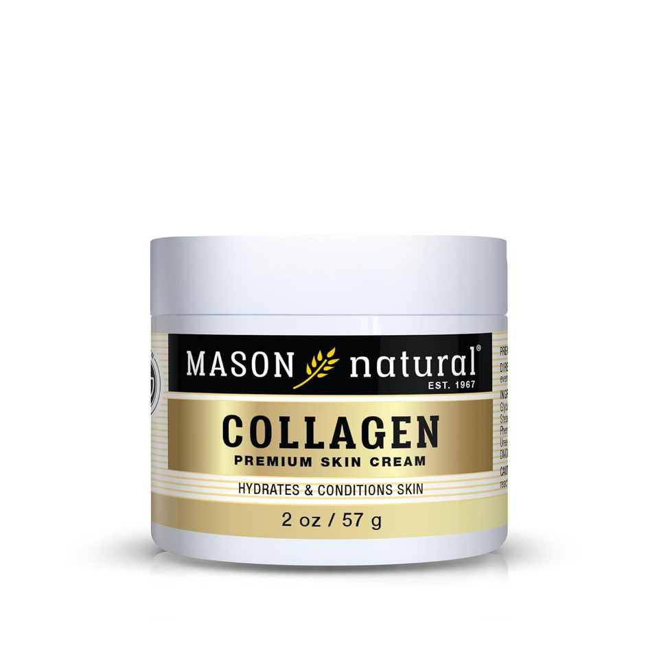 Mason Natural Collagen Premium Skin Cream - Anti Aging Face And Body Moisturizer, Intense Skin Hydration And Firmness, Pear Scent, Paraben Free, 2 Oz