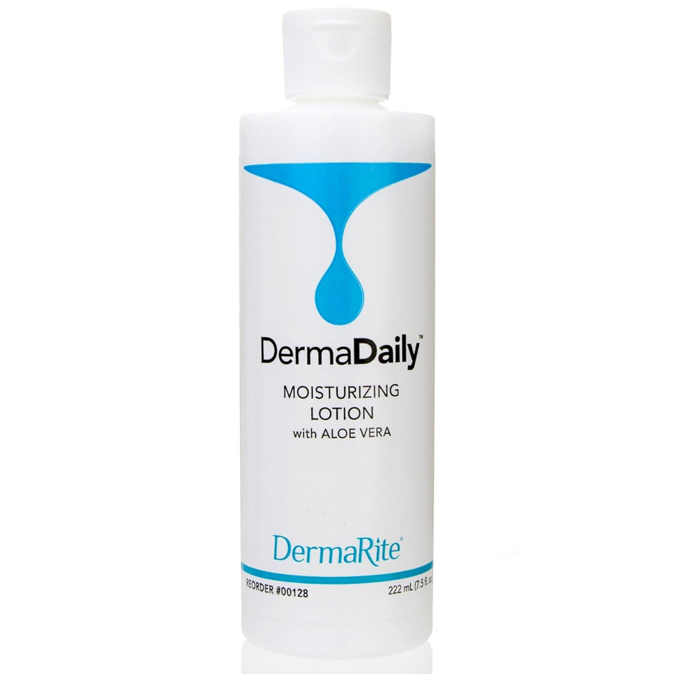 Dermarite Dermadaily Moisturizing Lotion For Hand And Body - Daily Use Skin Moisturizer With Aloe Vera, Non-Greasy Formula - 7.5 Oz. Bottle, 1 Count