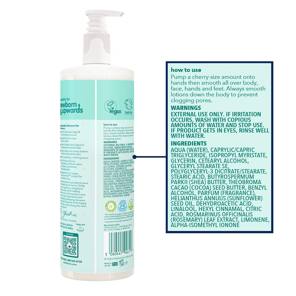 Childs Farm Baby Lotion, Mildly Fragranced 250Ml 8.4 Fl Oz