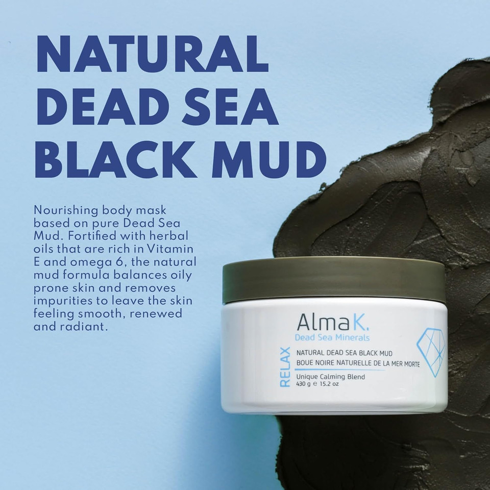 Alma K Natural Dead Sea Black Mud Mask - Dead Sea Mud Mask For Women - Beauty Mask - Organic Mud Mask For Body - Natural Skin Care Products - 15.2 Oz Alma K Natural Dead Sea Black Mud Mask - Dead Sea Mud Mask For Women - Beauty Mask - Organic Mud Mask For Body - Natural Skin Care Products - 15.2 Oz