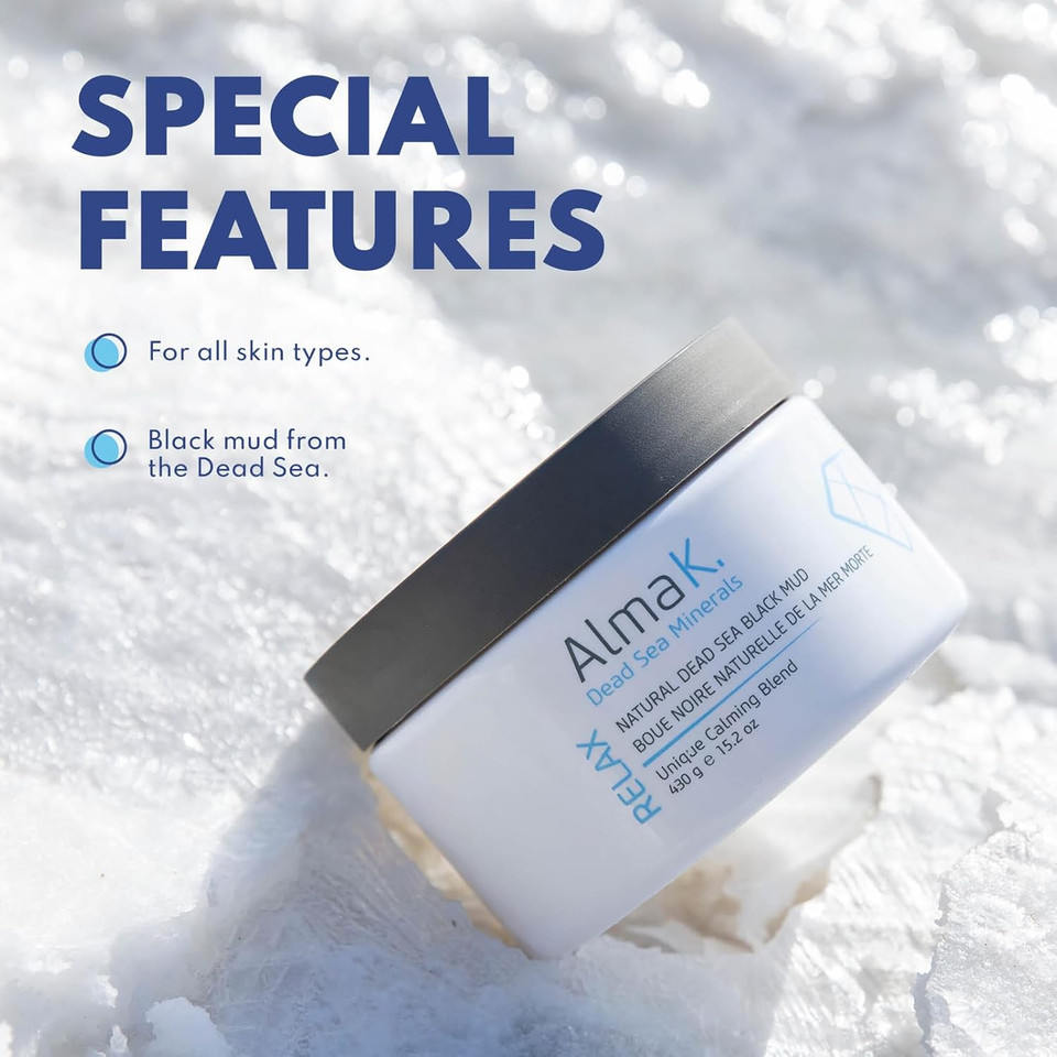 Alma K Natural Dead Sea Black Mud Mask - Dead Sea Mud Mask For Women - Beauty Mask - Organic Mud Mask For Body - Natural Skin Care Products - 15.2 Oz Alma K Natural Dead Sea Black Mud Mask - Dead Sea Mud Mask For Women - Beauty Mask - Organic Mud Mask For Body - Natural Skin Care Products - 15.2 Oz