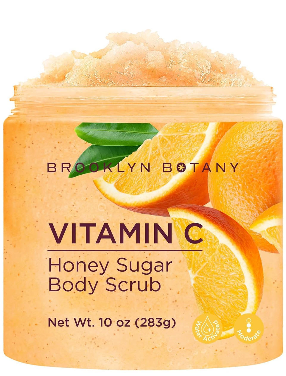 Brooklyn Botany Vitamin C Honey Sugar Scrub For Body 10 Oz  Deeply Hydrating And Gently Exfoliating Body Scrub For Women And Men  Moisturizing And Nourishing The Skin