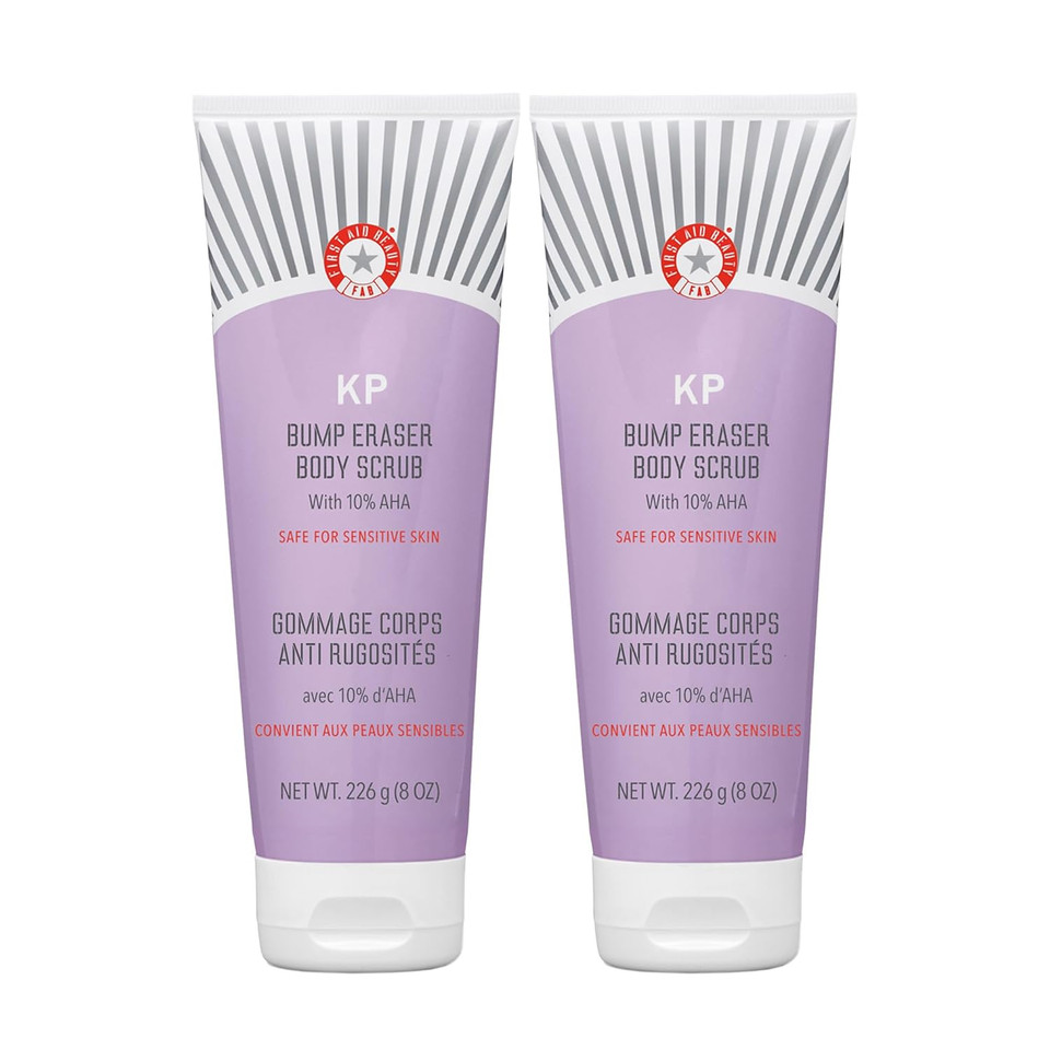 First Aid Beauty - Kp Bump Eraser Body Scrub With 10% Aha, Keratosis Pilaris Skin Exfoliater With Glycolic And Lactic Acids, Helps Reduce Chicken Skin Bumps, Safe For Sensitive Skin, 10 Oz
