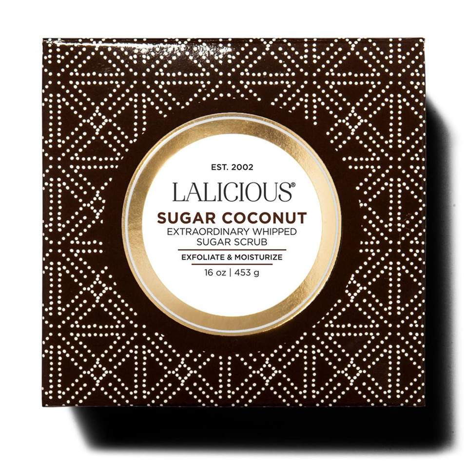 Lalicious Sugar Coconut Sugar Scrub, Exfoliating Body Scrub, Moisturizing Extraordinary Whipped Body Exfoliator, Gentle Exfoliating Body Scrubber Exfoliator For Radiant Skin, No Parabens - 16Oz