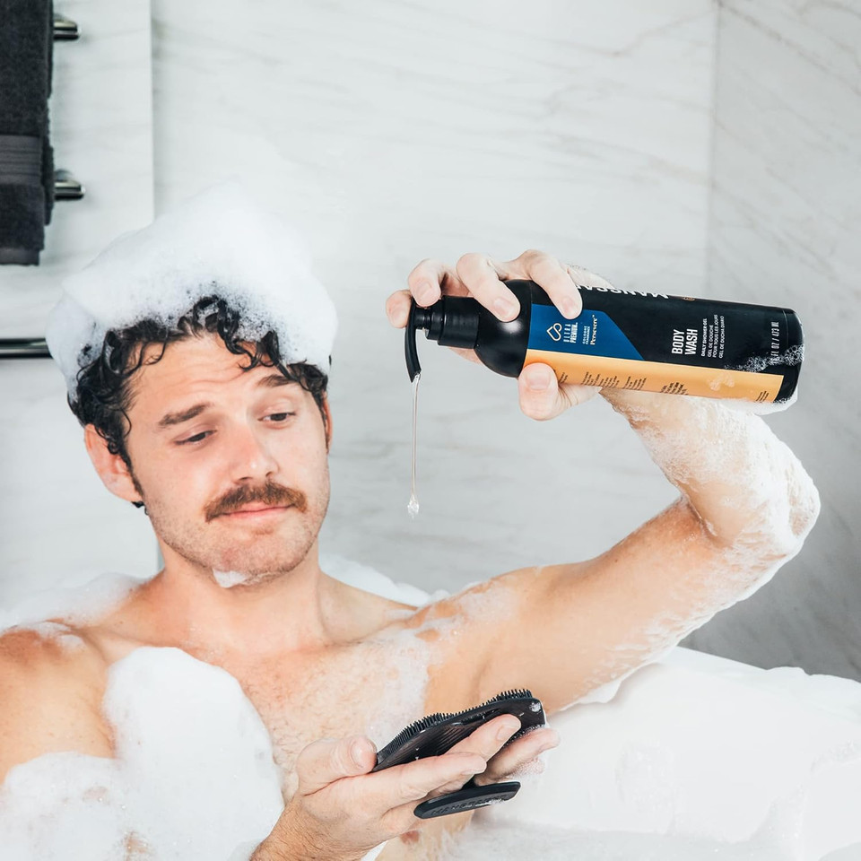 Manscaped Buff Bundle Premium Shower Kit Including The Body Buffer Silicone Scrubber & Two 16Oz Bottles Of Persevere Body Wash, Luxurious Clean Formula Infused With Aloe Vera Manscaped Buff Bundle Premium Shower Kit Including The Body Buffer Silicone Scrubber & Two 16Oz Bottles Of Persevere Body Wash, Luxurious Clean Formula Infused With Aloe Vera