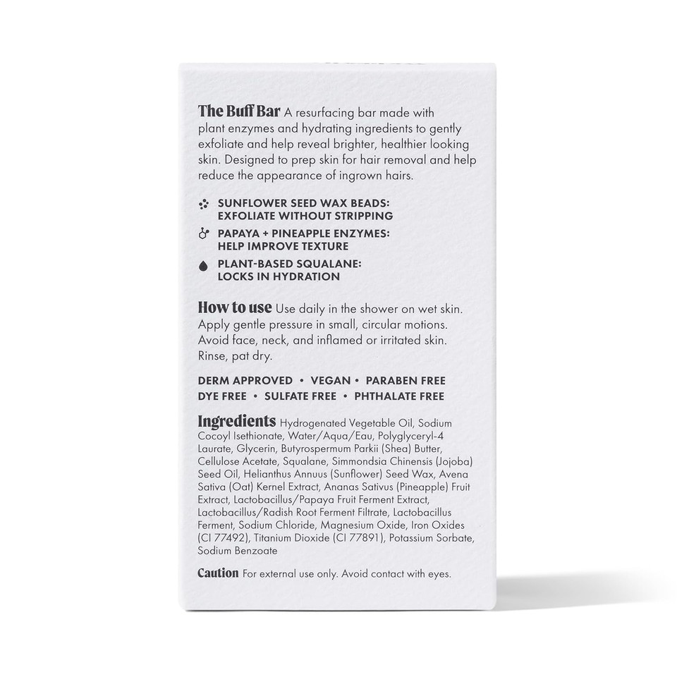 New Nood Buff Bar  Pre-Shave Exfoliating Body Scrubber Treatment For Keratosis Pilaris (Kp) Bumps  Reduce Ingrown Hairs, Improve Skin Texture, & Reveal Brighter, Healthier Skin