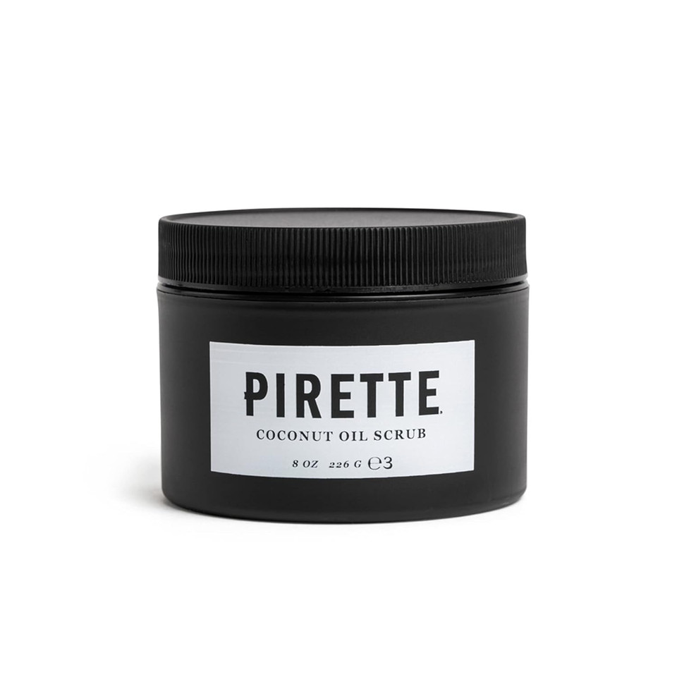 Pirette Coconut Oil Scrub, WomenS Beach Inspired Sugar Body Scrub, Safe For Sensitive Skin, Notes Of Fresh Coconut, Surf Wax & Sunscreen, 8 Fl Oz