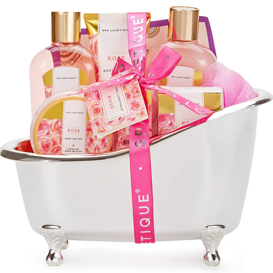 Spa Luxetique Bath And Body Gifts For Women 8Pcs Jasmine Scented Spa Sets With Bubble Bath Gift Baskets For Women Mother'S Day Gifts For Mom