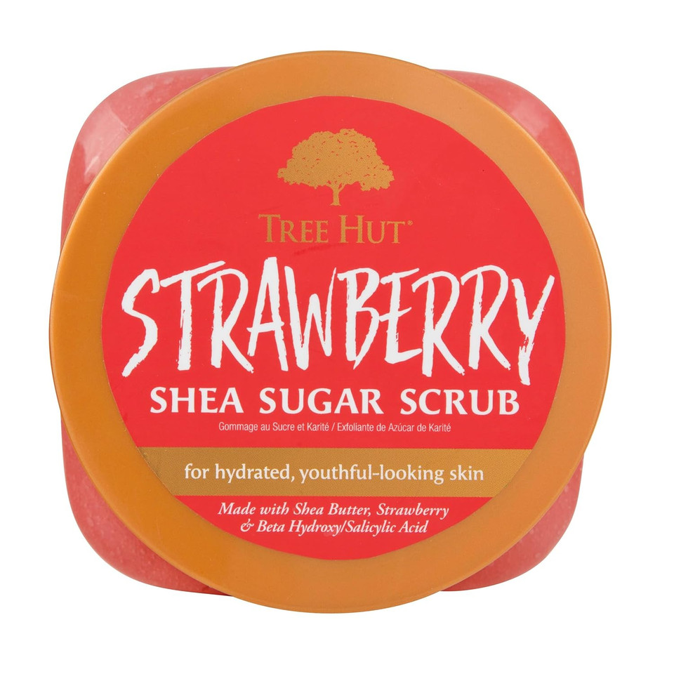 Tree Hut Strawberry Shea Sugar Scrub | Exfoliating Body Scrub Removes Dead, Dry Skin For A Soft & Hydrated Feel | Nourishing Essential Body Care | 18 Fl Oz