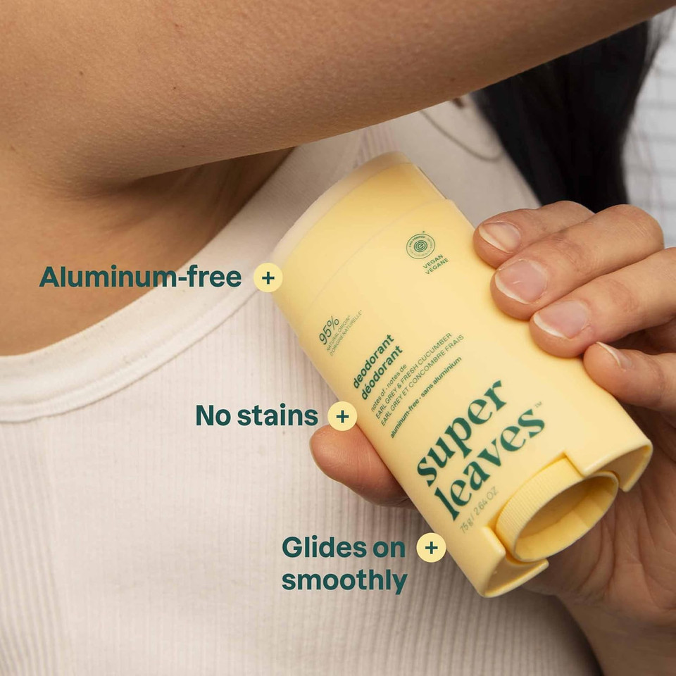 Attitude Aluminum Free Deodorant, Natural Origin Ingredients, Ewg Verified, Odor Control With Baking Soda, Twist & Glide, Dermatologically Tested, Vegan, Earl Grey & Fresh Cucumber, 2.64 Oz