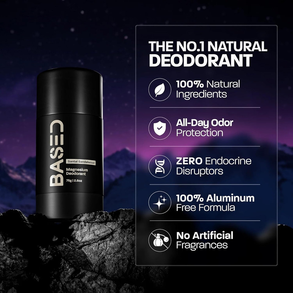 Natural Deodorant For Men, All Day Odor Protection, Aluminum Free With Magnesium, Beeswax & Shea Butter, 100% Paraben, Sulfate, Phthalate Free, Naturally Scented Guava Nectar