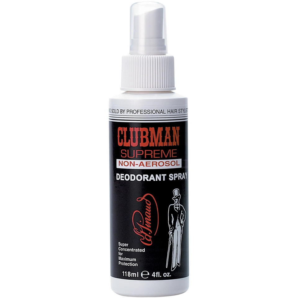 Clubman Supreme Non-Aerosol Deodorant Spray  Classic, Long-Lasting, Alcohol-Free Spray Deodorant For Men, 4 Fl Oz