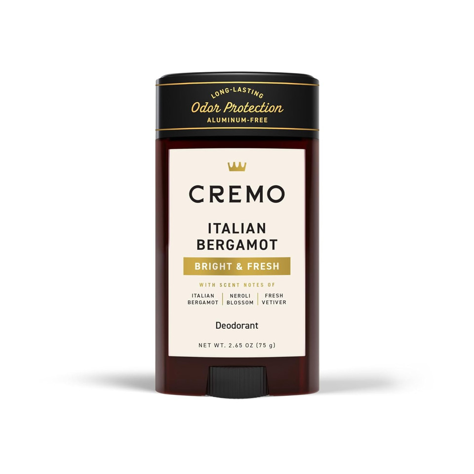 Cremo Vintage Suede Aluminum Free Deodorant For Men, 48-Hour Long Lasting Odor Protection, 2.65Oz