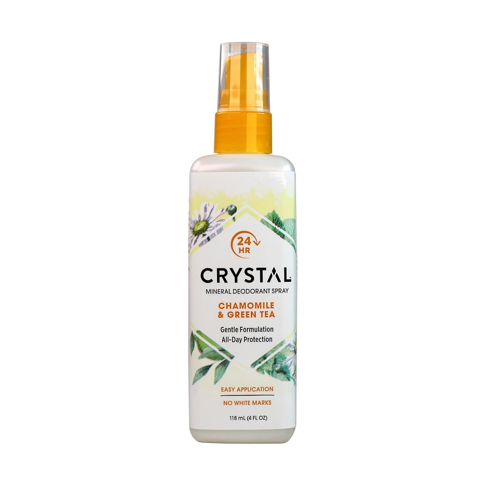 Crystal Essence Mineral Deodorant Body Spray Lavendar & White Tea, All Over Body Deodorant, 4 Oz