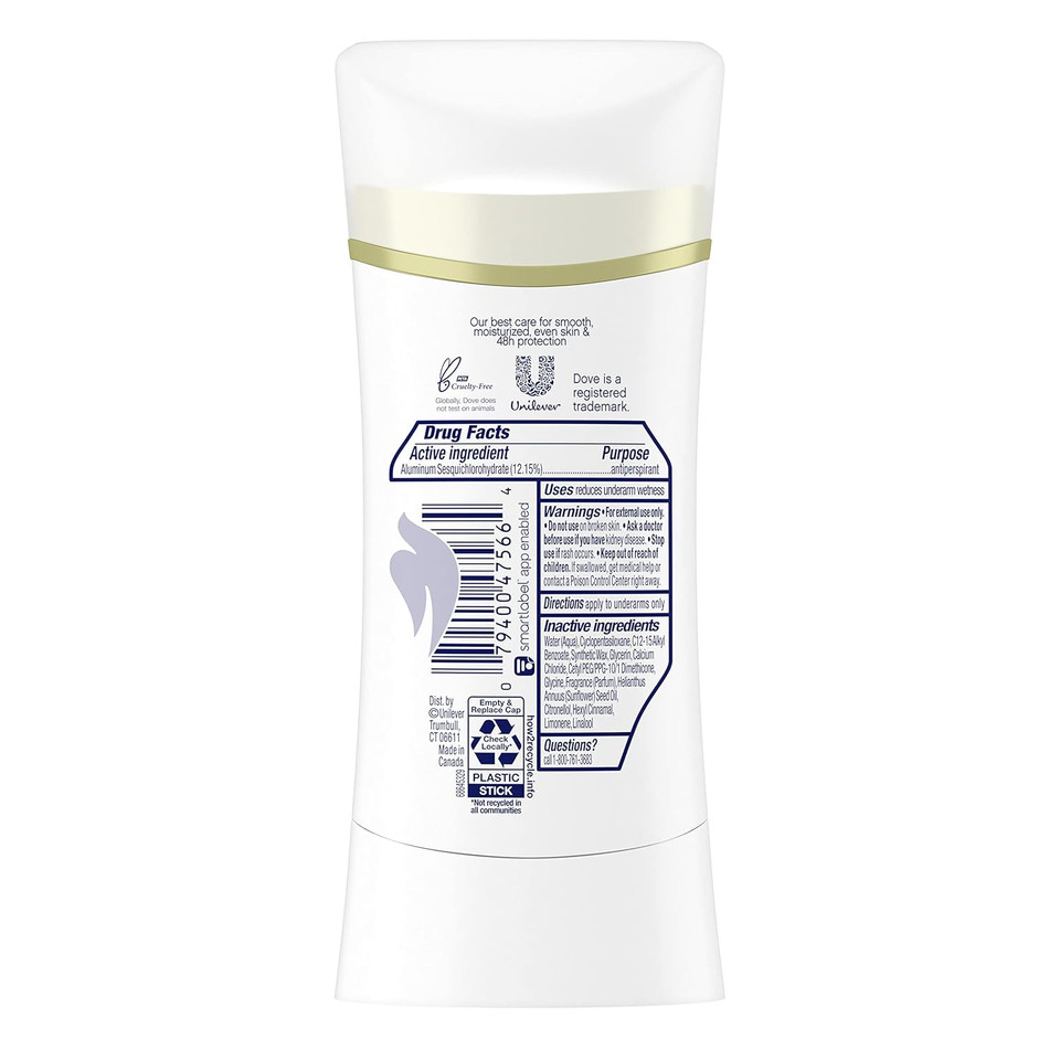 Dove Ultimate Antiperspirant Deodorant Stick Peony And Rose Water 2.6 Oz 2 Count