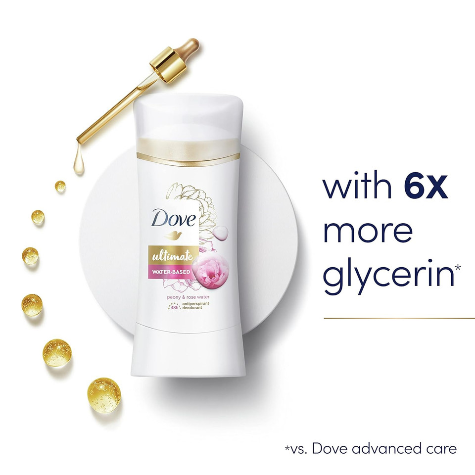 Dove Ultimate Antiperspirant Deodorant Stick Peony And Rose Water 2.6 Oz 2 Count