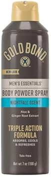 Gold Bond Men'S Essentials Talc-Free Body Powder Spray 7 Oz. Recharge Scent Wetness Protection