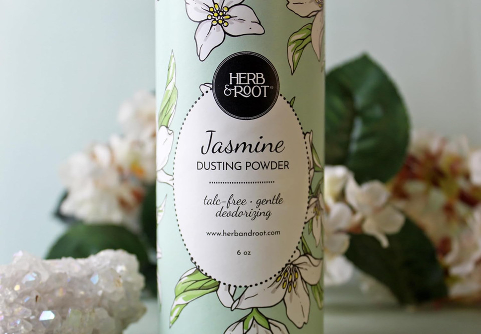 Jasmine Talc-Free Dusting Powder With Arrowroot & Oats - Soothing Body Powder For Women, Chafing, Deodorizing, Foot & Shoe Freshness