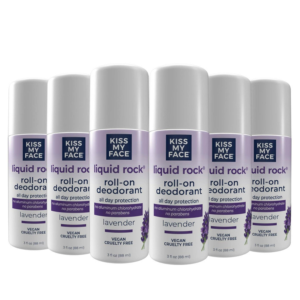 Kiss My Face Liquid Rock Deodorant Roll-On, Lavender, 3 Fl Oz (1900373)