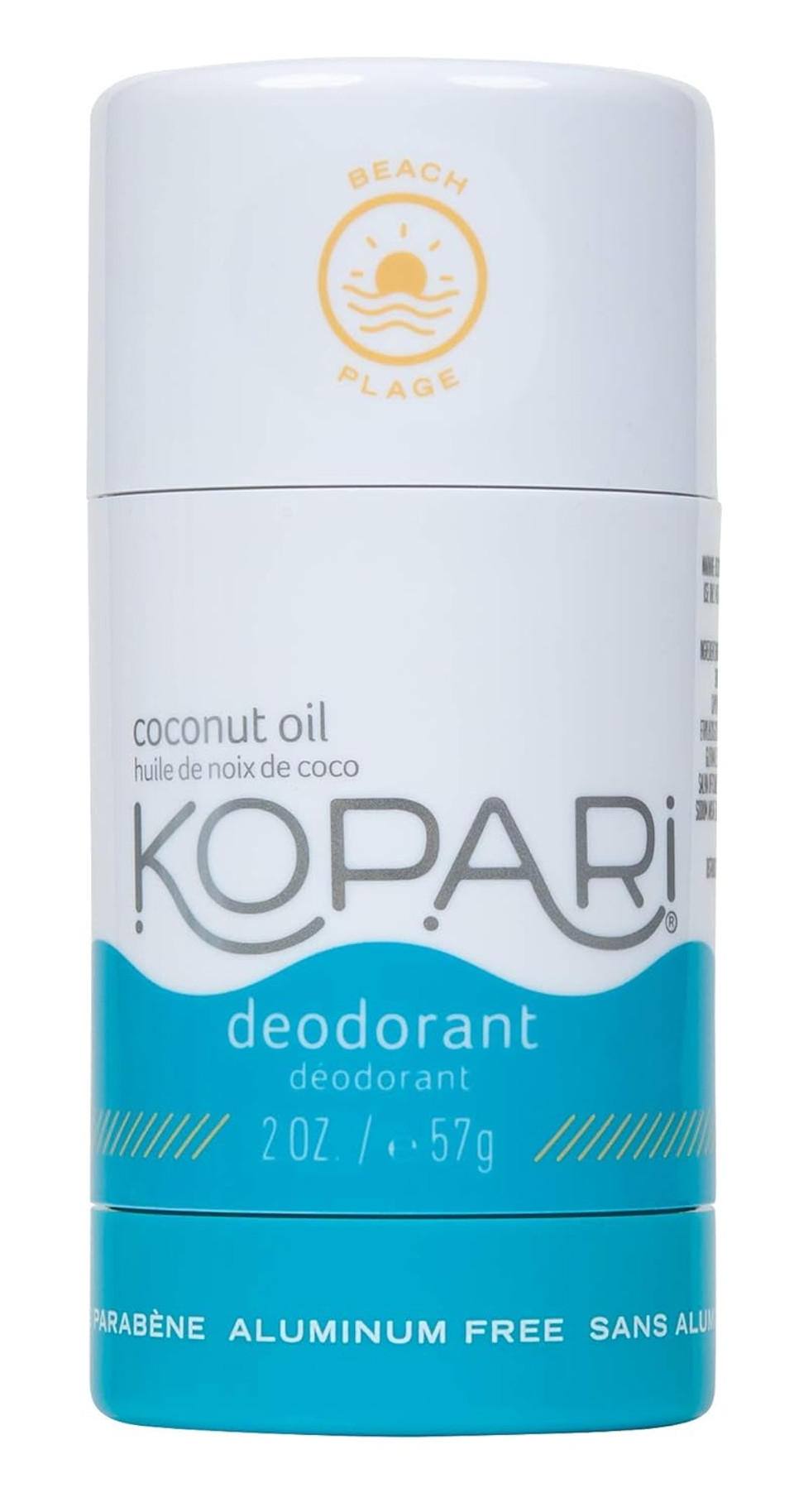 Kopari Aluminum Free Coconut Deodorant, Non Toxic & Clean Plant-Based, No Aluminum, Parabens Or Baking Soda, Long Lasting Protection, Beach 2 Oz
